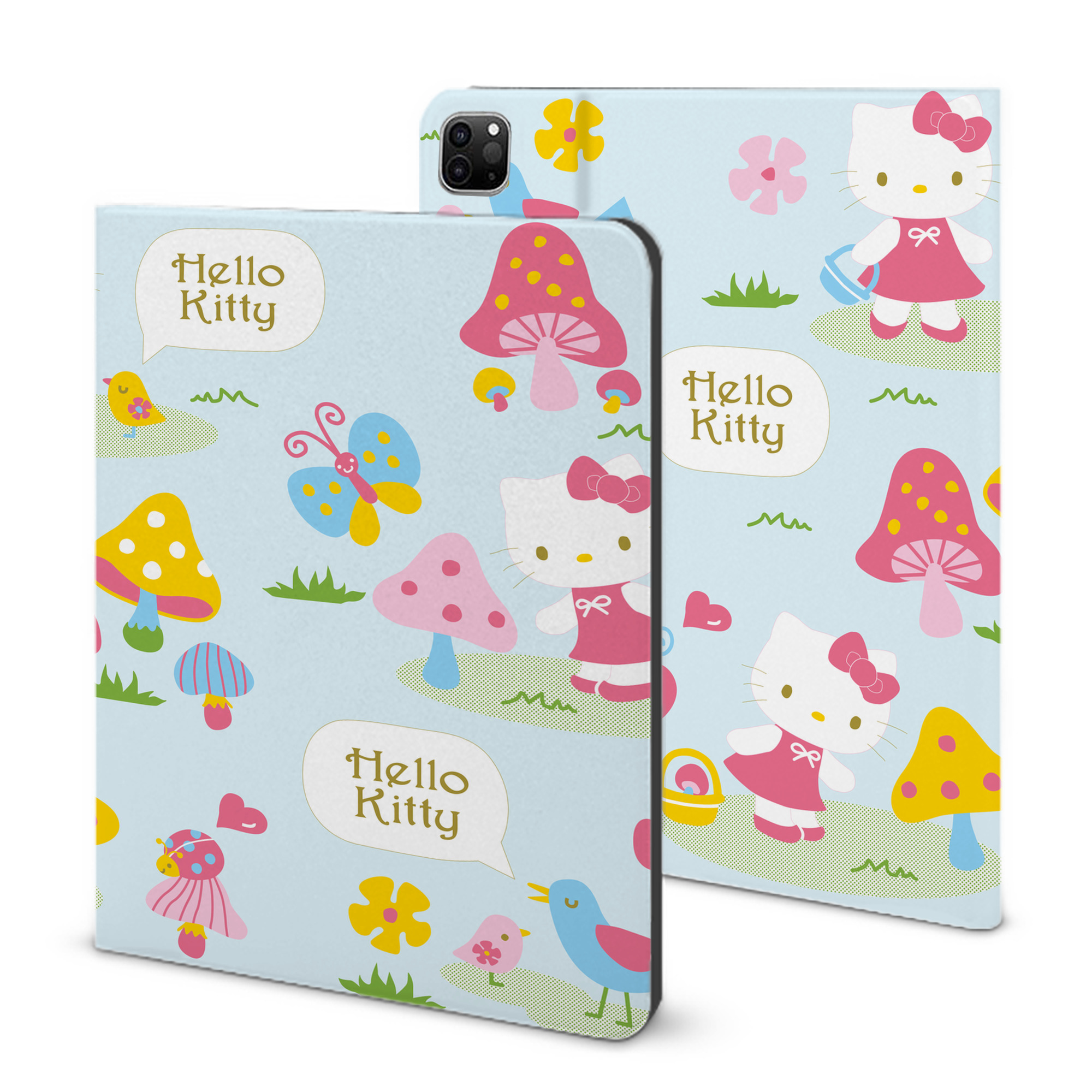 （画像用） Hello Kitty ハローキティ IPad ケース ブック型 PUレザー TPU 耐衝撃 軽量 薄型 ペン収納なし 全面保護 IPad 各モデル対応